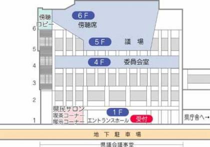 県議会議事堂建築断面図