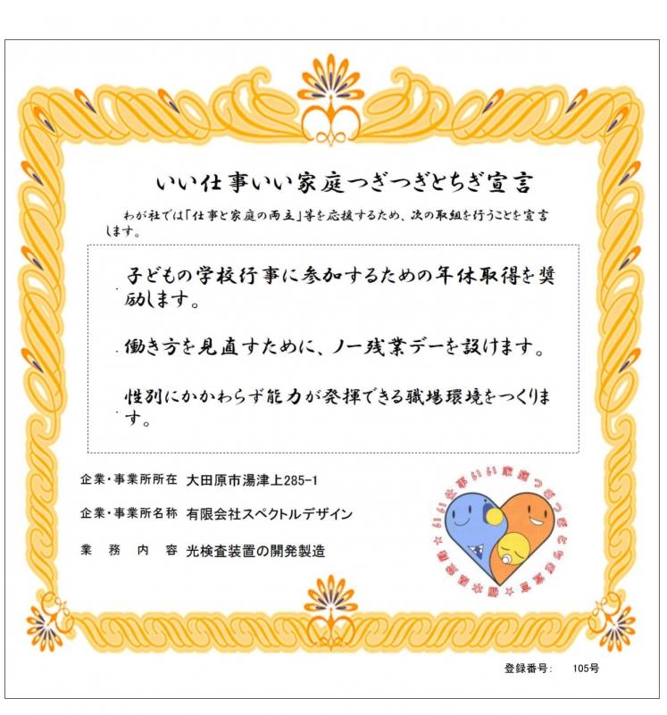 スペクトルデザイン(登録証)