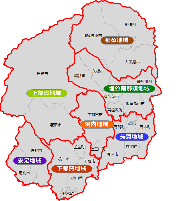 栃木県全図