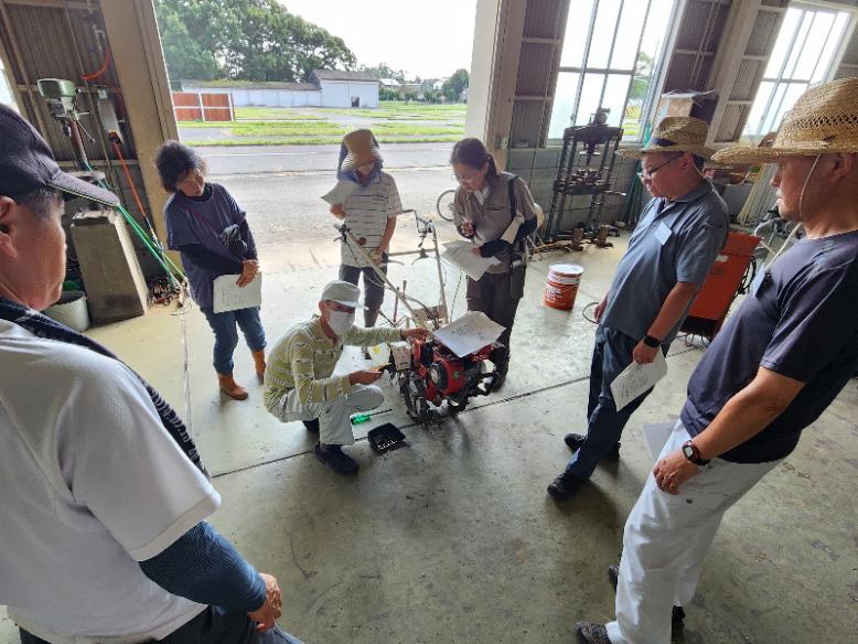 管理機の点検整備方法を学びます