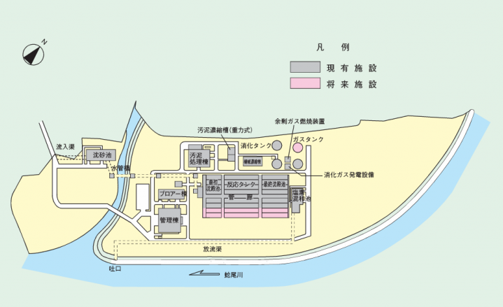 北那須流域下水道＿浄化センター平面図